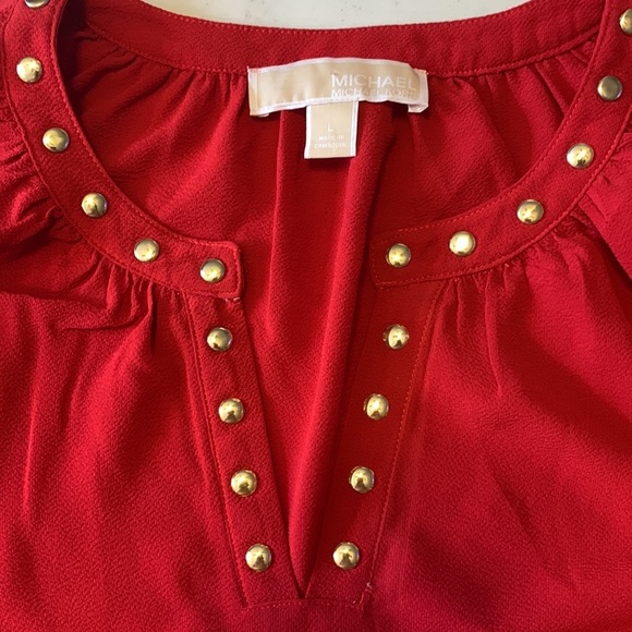 Michael Kors studded V-neck top size large - Picture 3 of 6